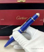 2021 NEW Replica Cartier Diabolo Blue Resin Ballpoint Best Gift